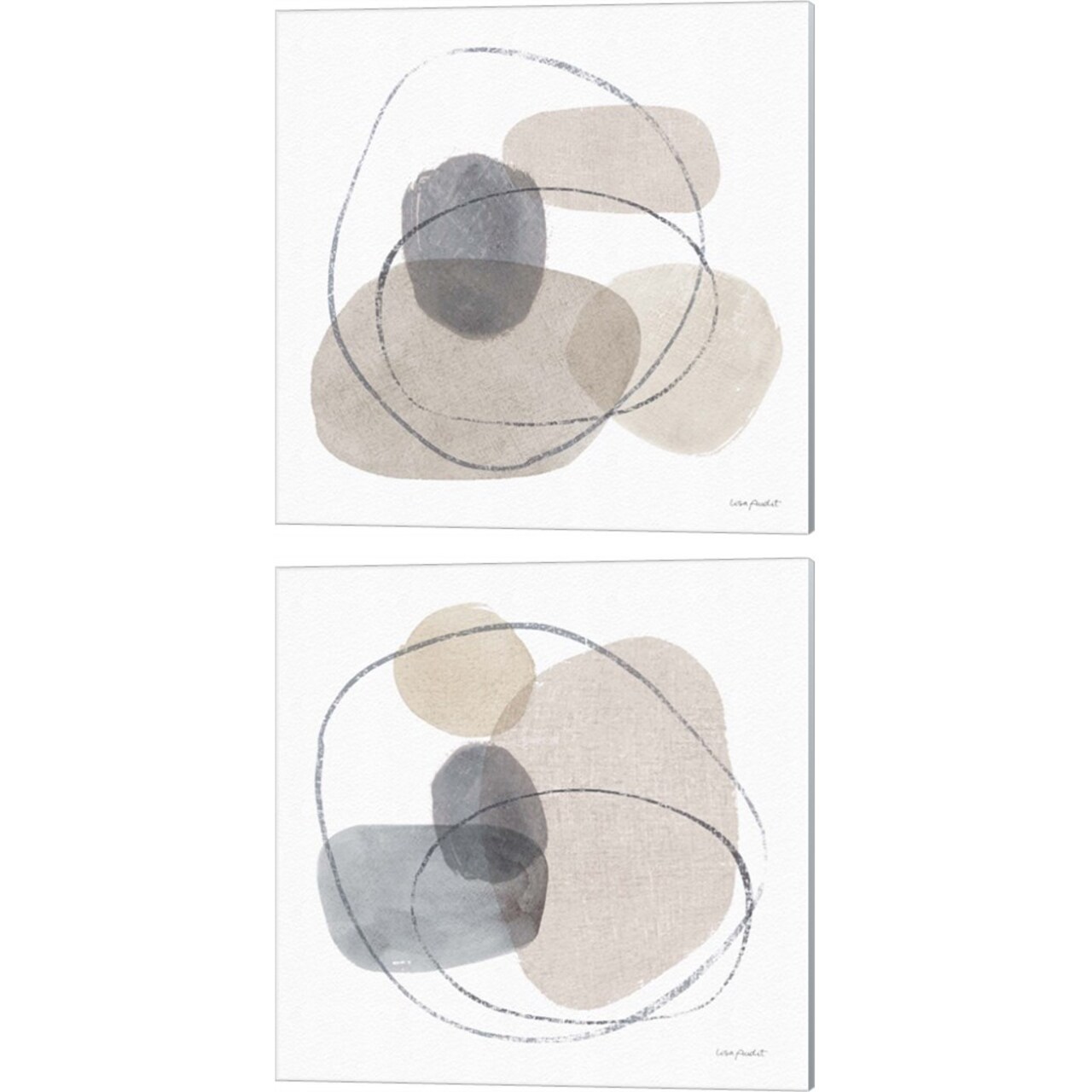 Think Neutral B by Lisa Audit 14" x 14" Canvas Wall Art (Set of 2)